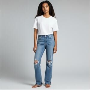 ZARA Women's Slim Flare Ripped Jeans Size 2
